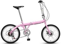 NOLOGO vélo Vélo 20 Pouces vélo Pliant Vélo de Route Vélo Enfants de vélos amortissant Les Chocs à Vitesse Variable vélo Adulte City Bike étudiants Mini Bike Shopper (Color : Pink)