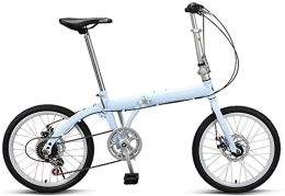 NOLOGO Vélos pliant Vélo 20 Pouces vélo Pliant vélo de Route vélos Enfants de vélos Amortisseur vélo à Vitesse Variable Adulte vélo de Ville Mini étudiants vélo Shopper vélo vélo (Color : Blue)