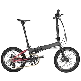  Vélos pliant Vélo de Montagne Pliant Noir de 20 Pouces, siège Confortable, pneus antidérapants et résistants à l'usure, Cadre en Acier à Haute teneur en Carbone