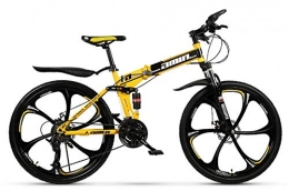 FZC-YM Vélos pliant Vélo de montagne pour adulte, vélos tout-terrain pliants en acier à haute teneur en carbone, 26 '' 21-30 vitesses vélo à suspension complète engrenages VTT freins à double disque vélo de montagne A 30
