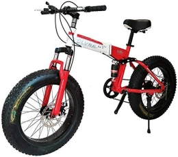 HCMNME vélo Vélo durable de haute qualité, Vélo pliant VTT 26 pouces avec des super-légers, cadre en acier double suspension vélo pliant et 27 vitesses Vitesse, Rouge, Sports de plein air 7 vitesses VTT Cadre en