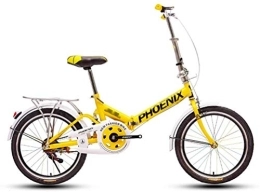NOLOGO vélo Vélo Extérieur vélo Pliant Compact vélo de Ville Manned vélos Amortisseur étudiants vélo léger Trajets vélo Shopper vélo Beau vélo Adulte (Color : Yellow)
