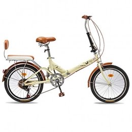 BJYX Vélos pliant Vélo pliable - Roues de 50, 8 cm - Transmission 6 vitesses - Absorbant les chocs - Pour homme et femme - Taille : avec dossier