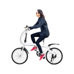 Wensiy vélo Vélo pliant 20" 6 vitesses 6 vitesses Vélo pliable Blanc