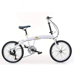 kangten Vélos pliant Vélo pliant 20 pouces en acier carbone 7 vitesses vélo double V frein blanc vélo pour homme et femme