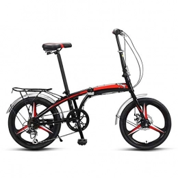 LXJ Vélos pliant Vélo Pliant Noir, Ultra Léger Et Portable, Roue Monobloc De 20 Pouces, Unisexe for Étudiants Adultes, Vélo Réglable en Hauteur