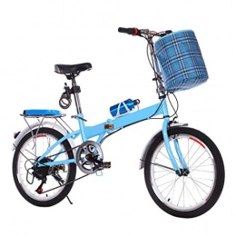 LXJ Vélos pliant Vélo Pliant Portable Léger, 20 Pouces 6 Vitesses for Hommes Et Femmes Adultes, avec Cadre en Tissu Et Siège Arrière Confortable