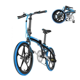 TYXTYX Vélos pliant Vélo Pliant, Étudiant À Vitesse Variable De 20 Pouces Adulte Vélo Portable Ultra Léger, Adulte 7 Vitesse Vélo(Couleur: Bleu Taille: 152 * 115 * 60 cm)