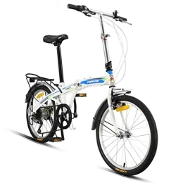 NOLOGO Vélos pliant Vélo Variable vélo Pliant Vitesse vélo Adulte Hommes et Femmes Ultra léger Route Ville Portable Mini Bike Manned (Color : White Blue)