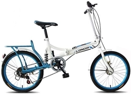 NOLOGO Vélos pliant Vélo Vélo Pliant Adulte 20 Pouces Ultra léger Portable Petit Enfant étudiants Shock Absorber vélo de Banlieue Style (Color : Blue)
