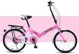 NOLOGO vélo Vélo Vélo Pliant Adulte Damping vélo Femme Lightweight vélo 20 Pouces Homme Portable Étudiantes Jeunesse Marche Vélo (Color : Pink)