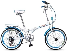 NOLOGO vélo Vélo Vélo Pliant Adulte Hommes et Femmes Ultra léger Route Ville Portable vélo Bicyclette Les étudiants-habités d'absorption des Chocs (Color : Blue)