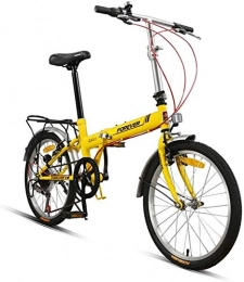 NOLOGO Vélos pliant Vélo Vélo Pliant Adulte Hommes et Femmes Ultra léger Route Ville Portable vélo Manned Mini vélos (Color : Yellow)