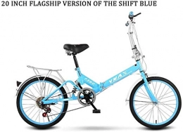 NOLOGO vélo Vélo Vélo Pliant Compact Ville étudiants vélo vélos légers vélo Shopper vélo Belle Adulte vélo Unique vélo à Vitesse Variable, Taille: Vitesse Variable (Color : Blue, Size : Single Speed)