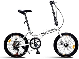 NOLOGO vélo Vélo Vélo Pliant entièrement assemblé vélo Shock Absorber Portable Variable Véhicule Homme Femme Vélo Vitesse Vélo Adulte Vélo 20 Pouces (Color : White)