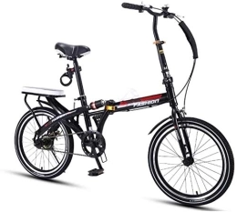 NOLOGO Vélos pliant Vélo Vélo Pliant Shifting vélo Ultra léger Portable vélo Shock Absorption Petite Roue 20 Pouces Étudiant vélo (Color : Black)