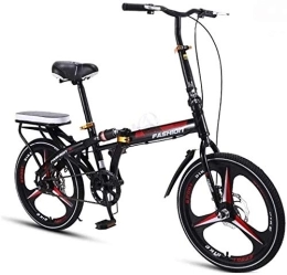 NOLOGO vélo Vélo Vélo Pliant Ultra léger vélo Variable à vélo Portable Vitesse Choc Absorption Petite Roue 20 Pouces étudiants (Color : Black)