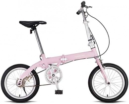NOLOGO vélo Vélo Vélo Pliant Vélo Route Vélo Enfants de vélos Amortisseur Variable monovitesse vélo Adulte Ville étudiants Mini (Color : Pink 16 inch Single Speed)