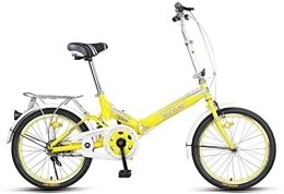NOLOGO vélo Vélo Vélo Pliant Vélo Ultraléger étudiant vélo Mini Adulte Universel Vélo Ville Vélo Trajets 20 Pouces Compact (Color : Yellow)