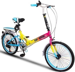 NOLOGO Vélos pliant Vélo Vélos Pliable Ultra léger Portable vélo Pliant Mini Petite Vitesse de Roue Shock Absorption (20 Pouces / 16 Pouces) (Color : 3, Size : 16in)