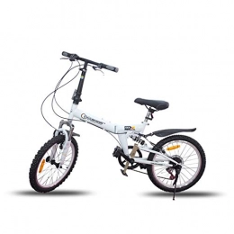 LQLD Vélos pliant Vélos De Montagne pour Adultes Vélo De Vitesse Suspension Acier Carbone Vélos De Montagne pour Rouler Plus À l'aise Capacité De Charge 130Kg Vélos Pliants, Blanc
