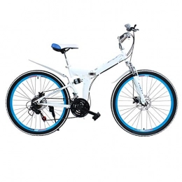 WJJ Vélos pliant Vélos de Ville VTT, VTT en Aluminium VTT Adulte Vélo Pliant Route Vélos de VTT Hommes 24 Speed ​​26 Pouces Roues for Femmes Vélo de Montagne Adulte (Color : White, Size : 24in)