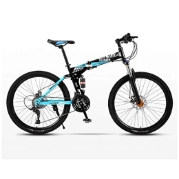 RYP vélo Vélos de Ville VTT VTT Vélo Pliant Route de vélos VTT Hommes 24 vélos Vitesse Roues for Adultes Femmes BMX Suspendu (Color : Blue, Size : 26in)