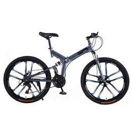 RYP vélo Vélos de Ville VTT Vélo VTT Adulte VTT Pliable Route Vélos for Hommes et Femmes 26En Roues Double Vitesse réglable Frein à Disque BMX Suspendu (Color : Gray2, Size : 21 Speed)