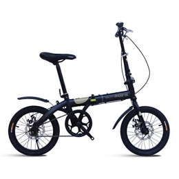 LLF vélo Vélos pliants, Vélos Pliants, Bicyclette Compact Commuter Urban, 7 Vitesse Pliable Bike Poids Léger for Hommes Femmes, 20in Suspension Vélo Pliante (Color : Black, Size : 16in)