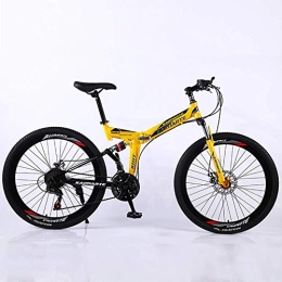 WEHOLY vélo WEHOLY Vélo Pliant vélo de Montagne 21 Vitesses 26 Pouces vélo Sport Loisirs Hommes et Femmes Double Absorption des Chocs en Acier au Carbone à Double Freins à Disque Vitesse Hors Route vélo Adulte