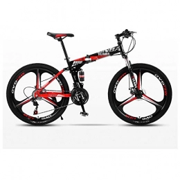 WJJ Vélos pliant WJJ Vélos de Ville VTT, VTT en Aluminium Vélo de Montagne Vélo Pliant Route Vélos de VTT Hommes 24 vélos Vitesse Roues for Adultes Femmes Vélo de Montagne Adulte (Color : Red, Size : 24in)