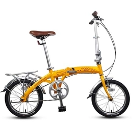 WJSW vélo WJSW 16 'vélos pliants, Adultes Enfants Mini vélo Pliable Une Seule Vitesse, Alliage d'aluminium léger vélo Pliant Portable vélo Ville, Beige
