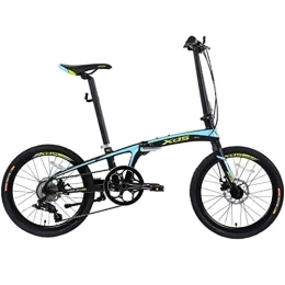 WJSW Vélos pliant WJSW 20 'Vélos pliants, Adultes Unisexe 8 Vitesses Double Frein Disque Vélo Pliant léger, Vélo Portable léger Alliage d'aluminium, Noir