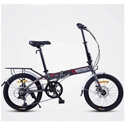 WJSW vélo WJSW Vélo Pliant pour Femmes, 20 Pouces 7 Vitesses pour Adultes, vélo Banlieue Pliable, vélos pliants légers, Cadre Acier Haute teneur Carbone, Noir