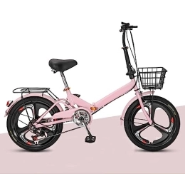 WOLWES Vélos pliant WOLWES Vélo Pliable 6 Vitesses Shifte en Acier à Haute teneur en Carbone léger vélo Pliant vélo Portable avec Garde-Boue Avant et arrière pour Adolescents, Hommes, Femmes A, 20in