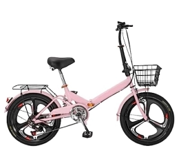 WOLWES Vélos pliant WOLWES Vélo Pliant, vélos en Acier à Haute teneur en Carbone, vélo Pliant pour Adulte 6 Vitesses, vélo Pliant réglable en Hauteur, avec Garde-Boue, pour Homme Femme B, 20in