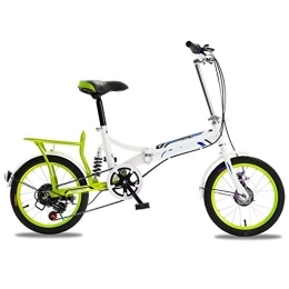 WYZDQ vélo WYZDQ Mâle et Femelle Adulte 20 Pouces Amortisseur vélo 6-Niveau à Vitesse Variable vélo Pliant Portable, Vert