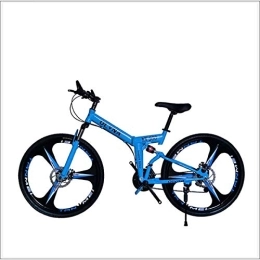 XER Vélos pliant Xer VTT 21 / 24 / 27 / 30 vitesse Cadre en acier 26" Roues à 3 rayons Double Redressement Pliable Bleu 21 vitesses