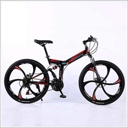 XER Vélos pliant XER VTT pliable - Double levage, 27 vitesses - 26 pouces - 6 vitesses - Acier carbone - Frein à disque - Noir - 21 vitesses