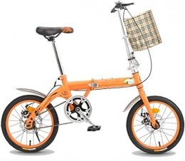 XIN Vélos pliant XIN 16po Pliant de vélo de Montagne Vélo monovitesse Étudiant extérieur Sport Cyclisme Portable Pliable Vélo Hommes Femmes Lightweight Folding Casual Damping vélo (Color : Orange, Size : 20in)