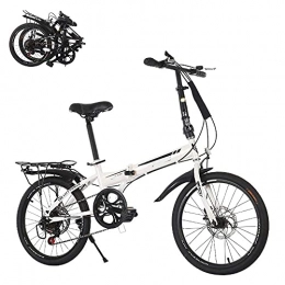 JIAWYJ vélo YANGHAO-VTT adulte- Bicyclette adulte pliant, vitesse variable à 6 vitesses de 20 pouces vélo pliante rapide de 20 pouces, freins à double disque avant et arrière, siège respirant respirant, corps de