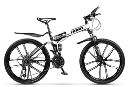 YQ&TL vélo YQ&TL Vélo de Montagne pour Adulte, Montagne Pliant, Tout-Terrain en Acier à Haute teneur en Carbone, 26'' 21-30 Vitesses vélo à Suspension complète Engrenages VTT Freins à Double Disque B 27 Speed