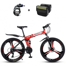 ZHIPENG vélo ZHIPENG Vélo Pliant, Vélos Tout Terrain Tout Suspendu, Véhicule Tout Terrain De Montagne De 26 Pouces, Design Pliable Portable, Répondant À Différents Besoins Environnementaux, Rouge