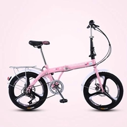 Zlw-shop vélo Zlw-shop Voiture Pliante d'extérieur Pliable vélo Ultra léger Variable Portable Vitesse Petite Roue de Bicyclette -20 Pouces Roues Vélo d'extérieur (Color : Pink)