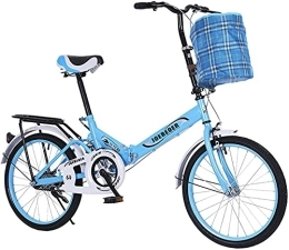 ZLYJ vélo ZLYJ Vélo Pliant pour Adulte, 20 Pouces Ultra-Léger Portable pour Femme, Vélo De Montagne en Ville, Mini Vélo Compact pour Navetteurs Urbains, Pédale Pliable Unique Blue, 20 in