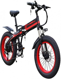 RDJM vélo Vélo Électrique en Montagne Pliant vélo électrique vélomoteur 20  4, 0 pouces Snow Beach Fat Tire Mountain Bike Fat Tire Ebike de jante large électrique VTT 48V 10Ah Batterie 35 km / H 20inch 7 vitess