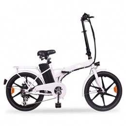 FZYE vélo Adultes pliants Vélos électriques 20 pouces, Jante alliage d'aluminium Bicyclette Batterie lithium-ion 36V10A Vélos pour Hommes Femmes Sports Loisirs Cyclisme, Blanc