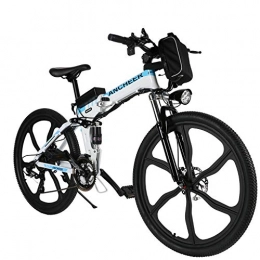 Ancheer vélo ANCHEER Vélo électrique Pliant 26", Moteur 250 W, Batterie au Lithium 36 V 8 Ah, 21 Vitesses, Frein à Double Disque, Suspension Avant (26" Pliable-Blanc)