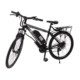 Bathrena vélo Bathrena Vélo électrique 26", 250 W 25 KM / H, vélo électrique 21 vitesses, hauteur réglable – Charge maximale : 130 kg pour homme et femme – Avec phare LED (noir)