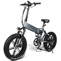 BHPL Vélos électriques BHPL Vélo électrique Ebike Pliant pour Adultes 20"Fat Tire Moto électrique Mountain Mountain Dirt Vélo Bicyclette 48V 500W Moteur LCD Middle Metter Metter avec USB, Argent